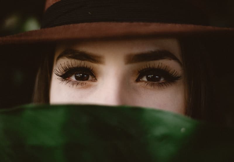 closeup on woman's eyes