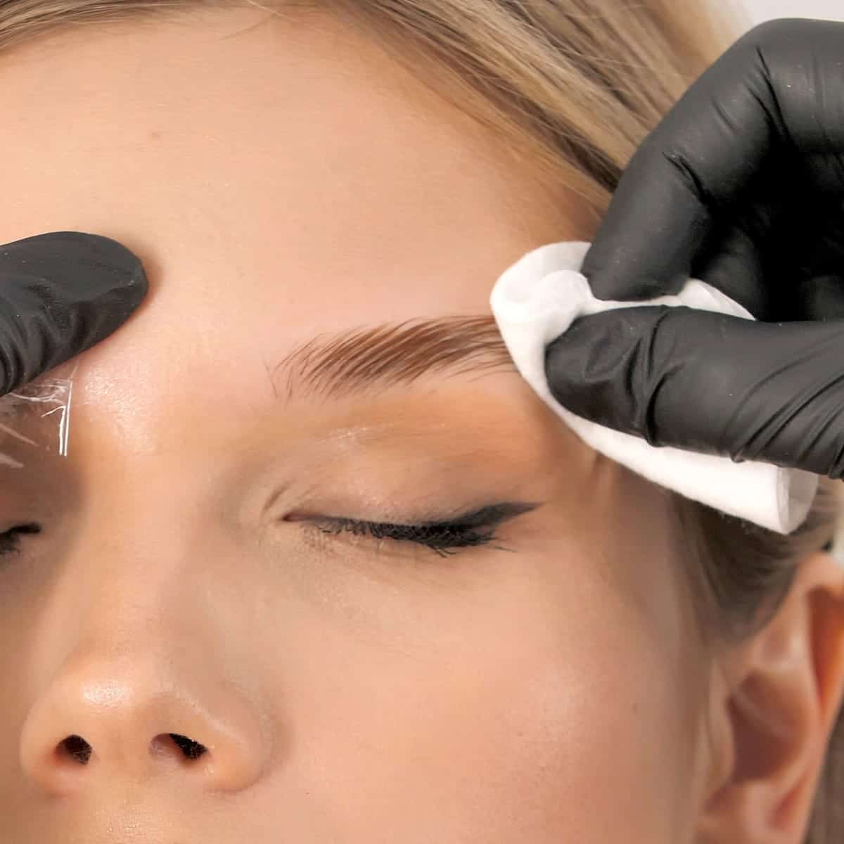 removing brow product from model