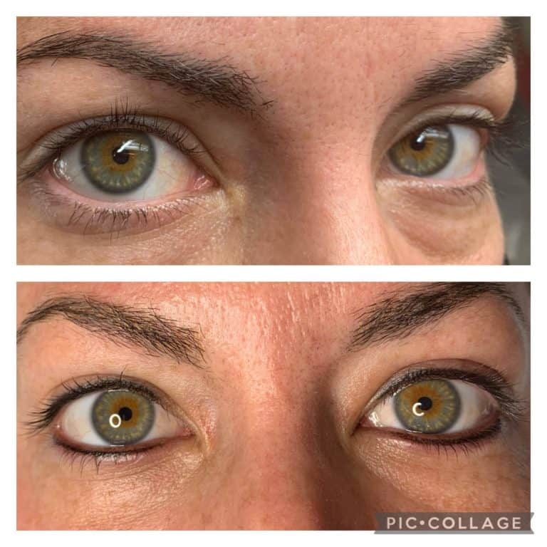 semi permanent Eyeliner before and after