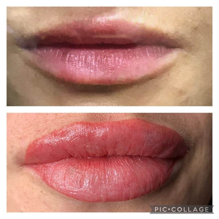 Lip Shading before and after