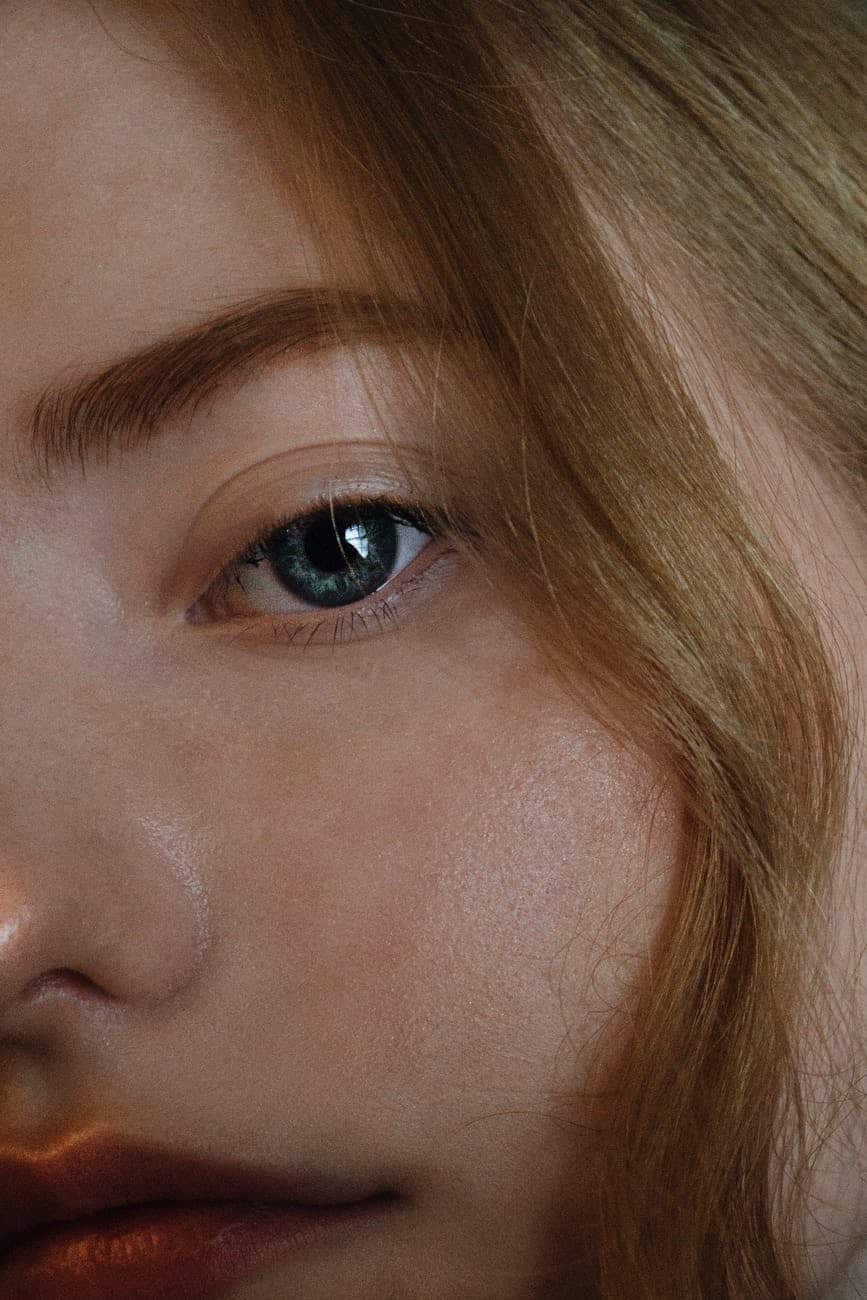 closeup of model's eye