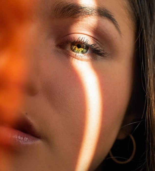 closeup of model's eye