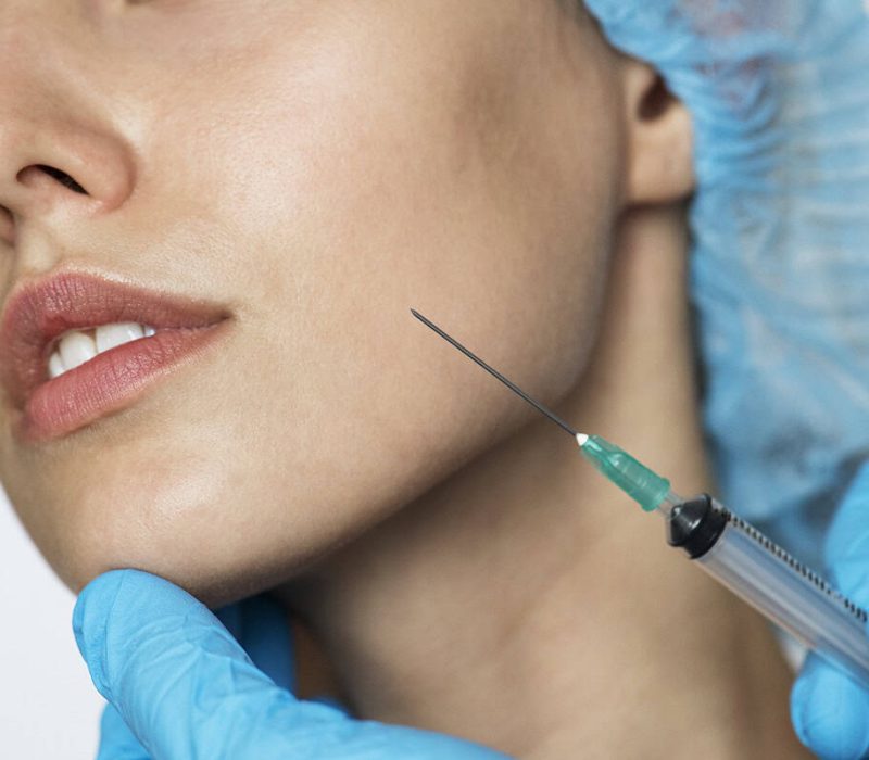 woman getting filler