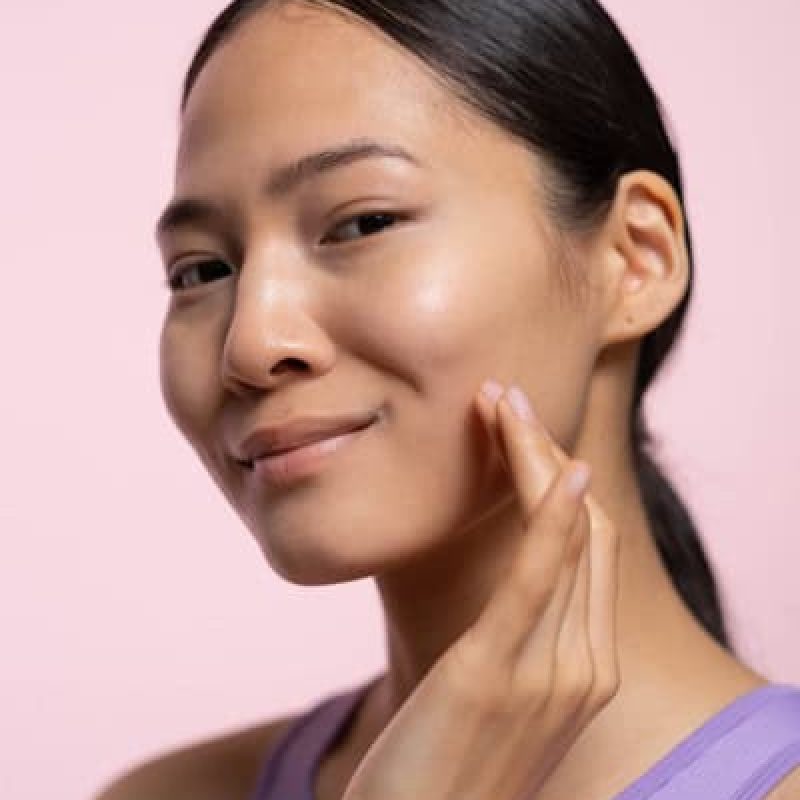 model smiling and posing